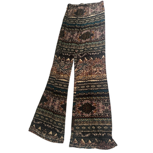 Boho Aztec Print Wide Leg Pants